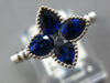 1.03CT DIAMOND & AAA SAPPHIRE 18KT WHITE GOLD PRINCESS & PEAR SHAPE FLOWER RING