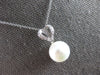 ESTATE .55CT DIAMOND & AAA PEARL 14K WHITE GOLD HEART SHAPE FUN FLOATING PENDANT