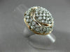 ESTATE LARGE 1.50CT DIAMOND 14KT WHITE & ROSE GOLD FLOWER FILIGREE COCKTAIL RING
