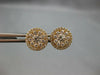 ESTATE .85CT DIAMOND 18KT YELLOW GOLD CLUSTER INVISIBLE HALO EARRING JACKET SET