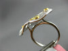 ESTATE EXTRA LARGE 1.42CT DIAMOND 18KT TRI COLOR GOLD 3D ETOILE HEART LOVE RING