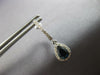 1.76CT DIAMOND & AAA SAPPHIRE 14K WHITE GOLD PEAR SHAPE HUGGIE HANGING EARRINGS