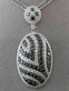 ESTATE LARGE 5.18CT BLACK & WHITE DIAMOND 18KT WHITE GOLD OVAL FLOATING NECKLACE