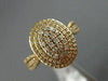 ESTATE WIDE .64CT ROUND DIAMOND 14KT ROSE GOLD 3D CLUSTER PAVE OVAL FUN RING