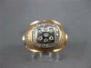 ESTATE WIDE .20CT DIAMOND 14K WHITE & ROSE GOLD ETOILE FLOWER MATTE & SHINY RING