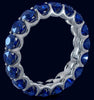 4.25CT AAA SAPPHIRE 14KT WHITE GOLD CLASSIC SHARED PRONG ETERNITY FUN LOVE RING