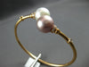 LARGE .11CT DIAMOND & AAA SOUTH SEA PEARL 18K ROSE GOLD FLEXIBLE BANGLE BRACELET