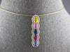 2.2CT DIAMOND & AAA MULTI GEM 14KT ROSE GOLD OVAL & ROUND 5 STONE PENDANT #28058