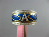 .61CT DIAMOND & BLUE ENAMEL 18KT WHITE GOLD A INITIAL MULTI LEAF ETERNITY RING