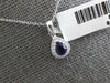 SMALL .52CT DIAMOND & AAA SAPPHIRE 18KT WHITE GOLD PEAR SHAPE FLOATING PENDANT