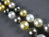 LARGE AAA SOUTH SEA & TAHITIAN PEARL 14K YELLOW GOLD 3D GRADUATING LOVE NECKLACE