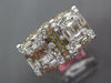 LARGE 2.69CT DIAMOND 18K WHITE AND ROSE GOLD ROUND & BAGUETTE DOUBLE SQUARE RING