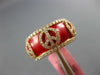 WIDE 1.40CT DIAMOND & RED ENAMEL 18K ROSE GOLD 3D MULTI PEACE SIGN ETERNITY RING
