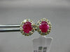 ESTATE 1.25CT DIAMOND & AAA RUBY 14KT YELLOW GOLD 3D OVAL FLOWER STUD EARRINGS