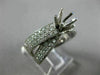 ESTATE WIDE .75CT DIAMOND 14K WHITE GOLD 3D MULTI ROW SEMI MOUNT ENGAGEMENT RING