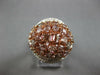 EXTRA LARGE 3.71CT WHITE & PINK DIAMOND 18KT WHITE & ROSE GOLD DOME SHAPE RING