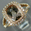 ESTATE 1.62CT DIAMOND & AAA MORGANITE 14K ROSE GOLD CUSHION HALO ENGAGEMENT RING