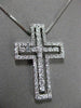 ESTATE .80CT DIAMOND 18KT WHITE GOLD 3D HANDCRAFTED FLOATING CROSS PENDANT 13084