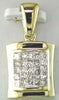 ESTATE .52CT DIAMOND 14KT YELLOW GOLD PRINCESS INVISIBLE SQUARE FLOATING PENDANT