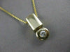 ESTATE ROUND DIAMOND SOLITAIRE 14K YELLOW GOLD HANGING BEZEL PENDANT CHAIN #1496