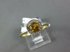 ESTATE .47CT DIAMOND & AAA CITRINE 14KT YELLOW GOLD ROUND HALO CLASSIC FUN RING