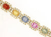 WIDE 8.33CT DIAMOND & AAA MULTI COLOR SAPPHIRE 14KT YELLOW GOLD TENNIS BRACELET