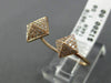 ESTATE WIDE .25CT ROUND DIAMOND 14KT ROSE GOLD 3D PAVE DOUBLE PYRAMID FUN RING