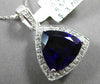 ESTATE LARGE 7.65CT DIAMOND & AMETHYST 14KT WHITE GOLD 3D HALO FLOATING PENDANT