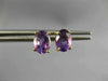 ESTATE 1.80CT AAA AMETHYST 14KT YELLOW GOLD 3D OVAL STUD EARRINGS #22822