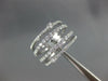 ESTATE WIDE .86CT DIAMOND 18KT WHITE GOLD OPEN MULTI ROW SEMI ETERNITY FUN RING