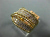 ESTATE WIDE .91CT PINK DIAMOND 18K ROSE GOLD MULTI ROW MILGRAIN ANNIVERSARY RING