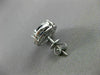 ESTATE 3.03CT DIAMOND & SAPPHIRE 18KT WHITE GOLD 3D HALO BALLERINA POST EARRINGS