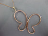 EXTRA LARGE 1.32CT DIAMOND 14KT ROSE GOLD 3D DOUBLE HEART BUTTERFLY LOVE PENDANT