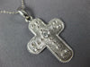.07CT DIAMOND 14KT WHITE GOLD 3D SOLITAIRE MATTE AND SHINY CROSS PENDANT #27013