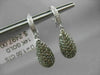 ESTATE 1.0CT WHITE & YELLOW DIAMOND 14KT WHITE GOLD PEAR SHAPE HANGING EARRINGS