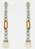 .19CT DIAMOND & AAA SOUTH SEA PEARL 14KT 2 TONE GOLD OVAL & ROUND FUN EARRINGS
