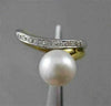 ANTIQUE DIAMOND 8MM SOUTH SEA PEARL 18KT W YELLOW GOLD SWIRL COCKTAIL RING #1012