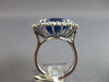 CERTIFIED LARGE 22.6CT DIAMOND & AAA CEYLON SAPPHIRE PLATINUM 3D ENGAGEMENT RING
