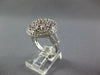 LARGE .80CT DIAMOND & AAA PINK SAPPHIRE 18K WHITE GOLD FLOWER FILIGREE LOVE RING