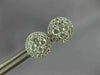 ESTATE LARGE .66CT DIAMOND 18K WHITE GOLD 3D CIRCULAR CLUSTER HALO STUD EARRINGS