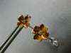 LARGE .27CT DIAMOND 18KT WHITE & ROSE GOLD 3D DOUBLE FLOWER HANGING EARRINGS