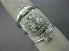 ESTATE EXTRA LARGE 1.28CT DIAMOND 18KT WHITE GOLD 3 ROW SQUARE ANNIVERSARY RING