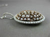 ESTATE LARGE 1.89CT WHITE & PINK DIAMOND 18K 2 TONE GOLD 3D CLUSTER OVAL PENDANT