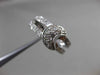 ANTIQUE WIDE .65CT DIAMOND 14KT WHITE GOLD 3D PAVE MOON DOUBLE BAND RING #3217