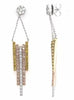 1.97CT WHITE PINK & FANCY YELLOW DIAMOND 14KT TRI COLOR GOLD MULTI BAR EARRINGS