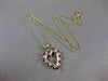 ESTATE .50CT DIAMOND & AAA RUBY 14K WHITE & YELLOW GOLD OPEN HEART PENDANT 19636