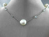 ANTIQUE LONG 14KT BLACK GOLD 3D TOPAZ & AAA SOUTH SEA PEARL BY THE YARD NECKLACE
