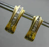 ESTATE .30CT PRINCESS CUT DIAMOND 14KT YELLOW GOLD MULTI ROW SEMI HOOP EARRINGS