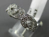 ESTATE .55CT DIAMOND 14K WHITE GOLD 3D FLOWER FILIGREE ETERNITY ANNIVERSARY RING