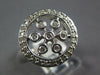 WIDE .49CT DIAMOND 14K WHITE GOLD ROUND SNOWFLAKE FLOWER BEZEL CIRCULAR FUN RING